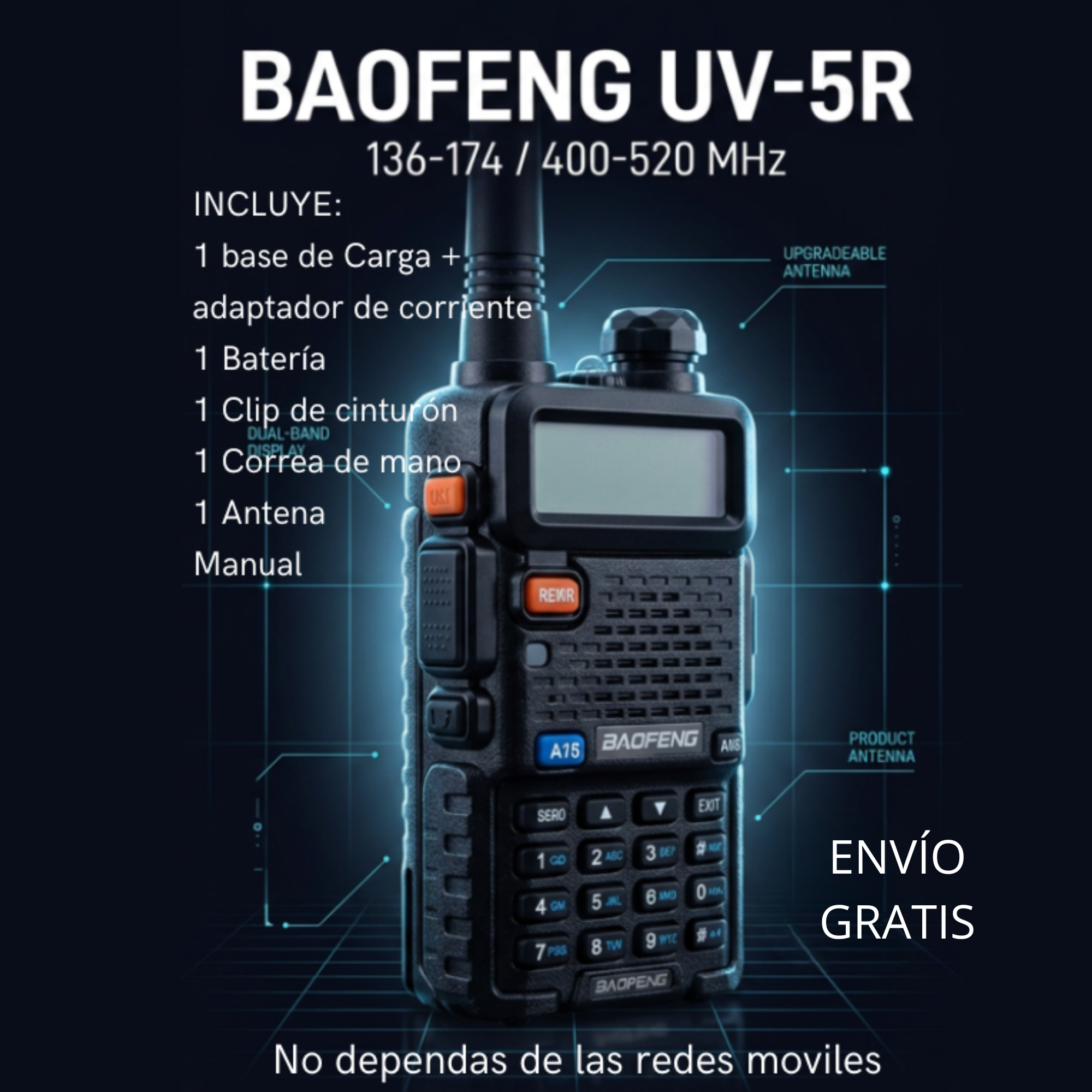 Radio Baofeng Uv5r Con Audifonos